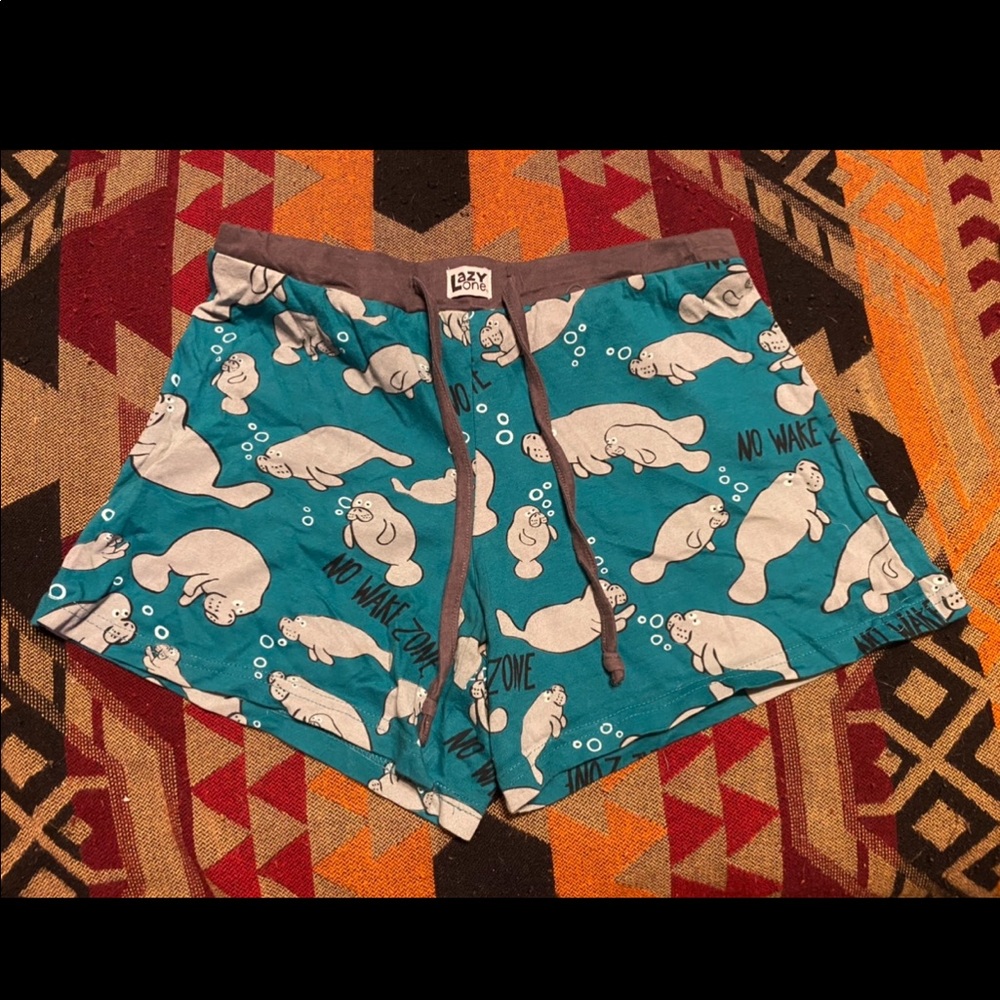 Cozy drawstring manatee sleep shorts